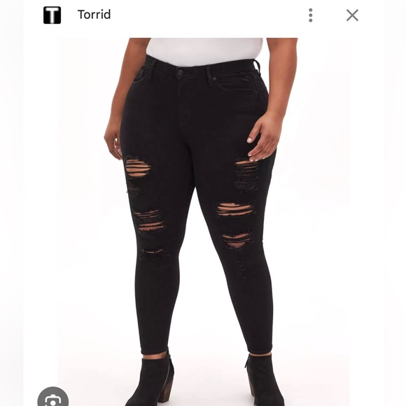 Torrid premium sky high skinny distressed jeans size 14T - Picture 12 of 12